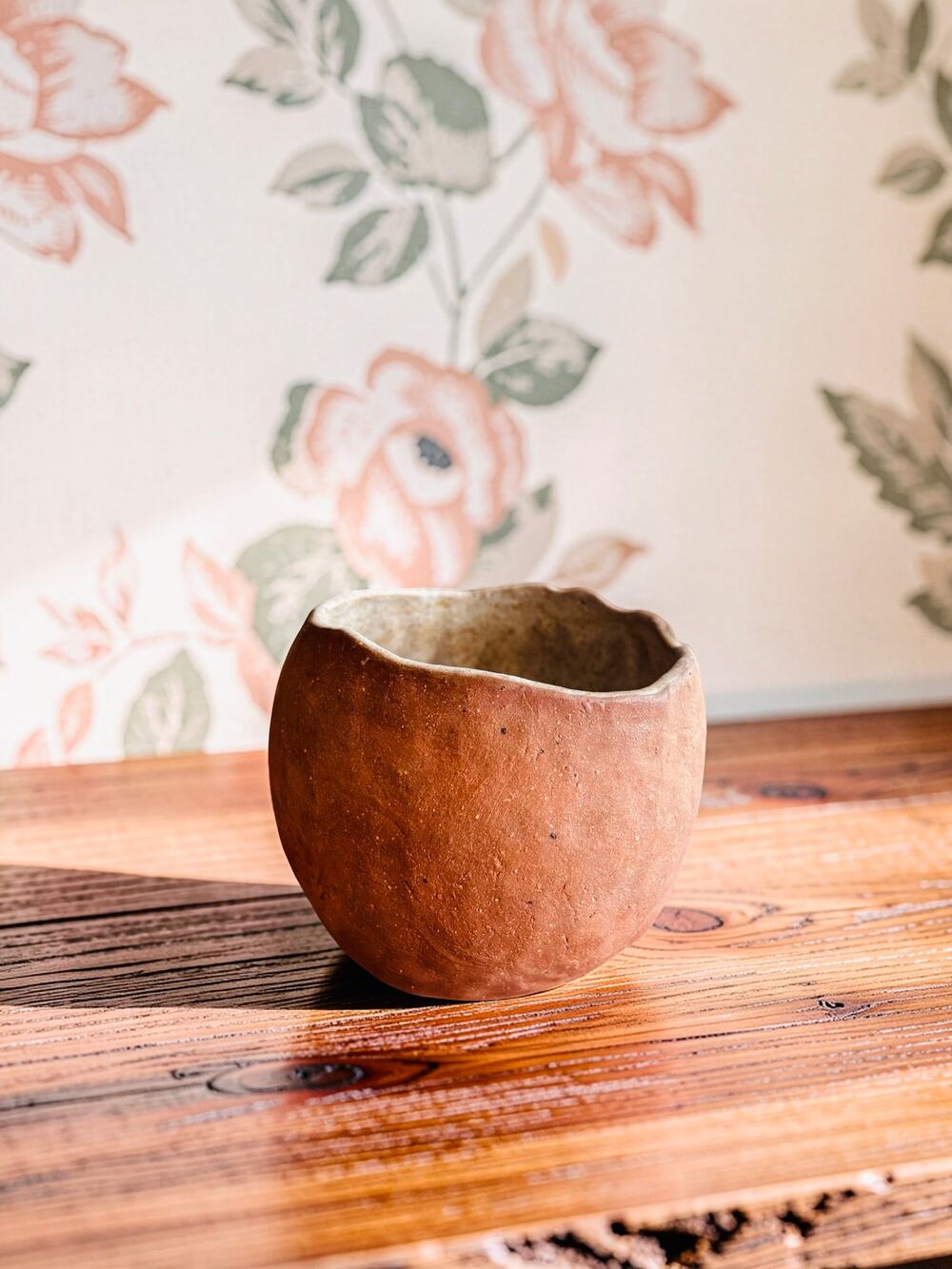 Vintage Handmade Studio Pottery Planter Bowl Signed K Rustic Brown Art Pottery